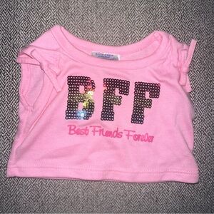 BUILD A BEAR WORKSHOP GIRL PINK BFF BEST FRIENDS FOREVER TOP T SHIRT BABW HTF
